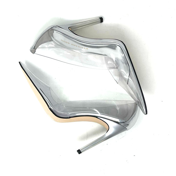 Good American Cinder-Rella Pumps Size 10 Glass GA275PB-E - Picture 3 of 10